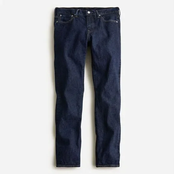 NEW 30 30x30 J.Crew 484 Slim-Fit Low-Rise Cotton Jeans Resin Rinse Dark